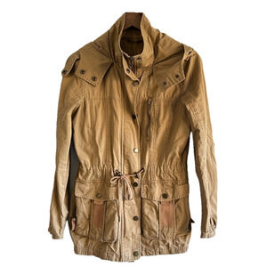 Garage Military Jacket Coat Neutral Tan Beige size Small